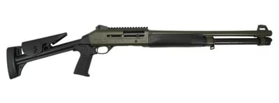 Ermox X-Defense-KH Semi Auto M4 Type Tactical Shotgun, 12 Ga, Gas Piston Operated, 5+1, 18.5" Barrel, Fiber Optic Front Sight, Chokes , ODG Cerakote, - $379.99