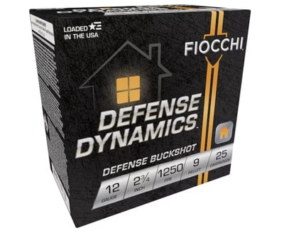 Fiocchi Defense Ammunition 12 Gauge 2-3/4" #1 Buckshot 9 Pellets 250 Rnd - $119.99 