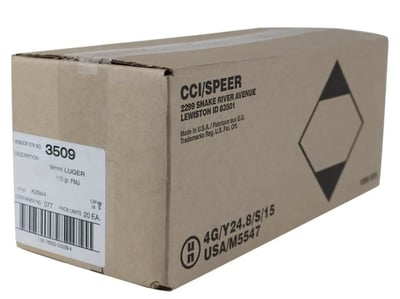 CCI Blazer Aluminum 9mm 115gr FMJ 1000Rnd Case - $229.99 