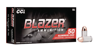 Blazer Ammo 45ACP 230gr Full Metal Jacket Aluminum 50 Rounds - $19.45