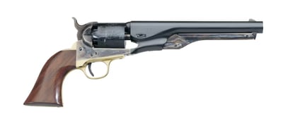 Uberti 1861 Navy Black Powder Revolver 36 Caliber 7.5" Blued Barrel Case Hardened Frame Walnut Grip - $309.99