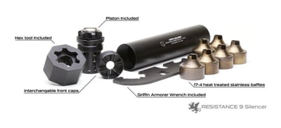 Griffin Armament Resistance 9 9mm QD Suppressor Black - $502.18 (email price)