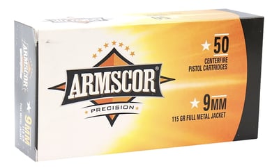 Armscor USA 9mm 115gr FMJ 50 Rounds - $12.02 