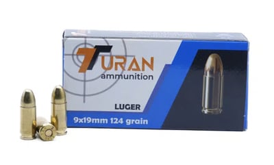 Turan 9mm 124 Grain FMJ 1000 Rnd - $229.99 + Free Shipping
