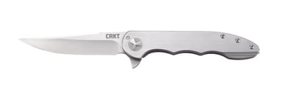 CRKT Up & At 'EM Folding Knife 3.62" Drop Point 8Cr13MoV Stainless Satin Blade Stainless Steel Handle Silver - $19.99