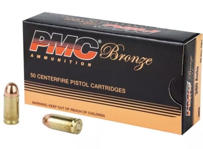PMC Bronze Handgun 380 ACP 90gr FMJ 1000rd Case - $313.99 (S/H $19.99 Firearms, $9.99 Accessories)