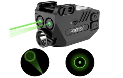 SOLOFISH 500lm Pistol Light and Purple/Infrared (IR)/Green Blue Beam Combo, Rechargeable Aluminum Weapon Light and Beams for Guns with a Rail - $54.7 (Free S/H over $25)