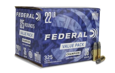 Federal Champion Value Pack 22 LR 36 Grain Lead Hollow Point 3250 Rnds - $178.69