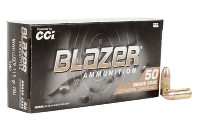 Blazer Brass 9mm Luger 115gr FMJ Handgun Ammo 500 Rounds (10 boxes) - $112.95 (after additional 5% off in cart - auto applied, no code needed)  (Free S/H over $75 or Free store pickup)