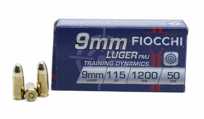 Fiocchi - Training Dynamics - 9mm - 115 Grain - FMJ 1000 rounds - $249.99 with code "GUNDEALS10" + Free S/H