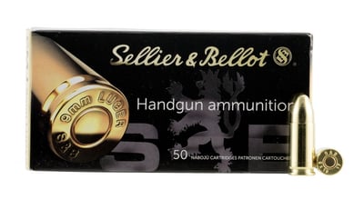 Sellier & Bellot 9mm Ammo 124gr FMJ 50 Rounds - $12.49