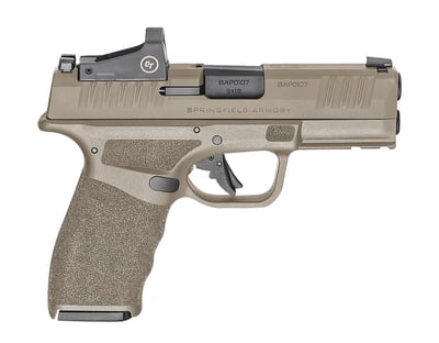 Springfield Hellcat Pro OSP 9mm 3.7" Barrel (2)15+1 Rounds Tritium Front, Tactical Rack U-Notch Rear Sights Crimson Trace Red Dot FDE - $519.98 