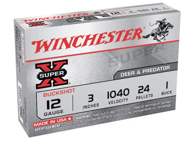 Winchester Super X Magnum 12 Gauge Buckshot Ammo 3" 5 Rnd - $6.44 (Free Shipping on $100+ Orders)