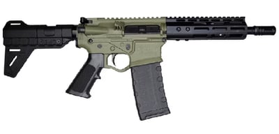 ATI Omni Maxx Hybrid AR-15 Pistol, .223/5.56 NATO, 7.5" Barrel, 7" M-LOK Rail W/ Blade Pistol Brace and 30 Round Mag Battlefield Green - $349.99