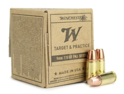 Winchester Target & Practice Service Grade 9mm 115 Grain FMJ Range Bundle - $68.99 after code: BF8