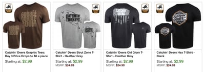 Catchin' Deers Graphic Tees - $3.99 (Free S/H over $25)
