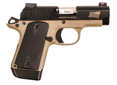 Kimber Micro 9 Hero 9mm 3.15" Barrel 7+1 Round Black Slide Black Grip Desert Tan Frame - $539.10 + Free Shipping (Free Shipping on $100+ Orders)