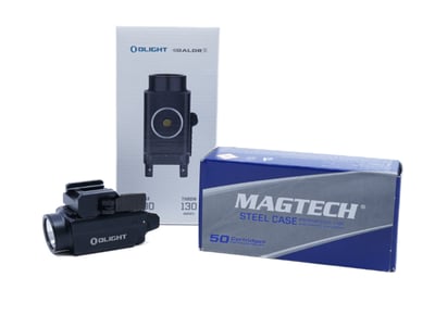 Buy an Olight Baldr S Pistol Flashlight and Get 500 Rounds Magtech 9mm Free - $204.99 