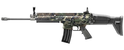 FN America SCAR 16S NRCH 5.56mm 16.25" Barrel Hybrographic (Hydro Dipped) Woodland Camo Side Folding Stock Polymer Pistol Grip Adj Sights 30 Rounds 1 Mag - $2499.95 