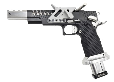 Masterpiece Arms DS9 Comp Open, 9mm, 5" Bull Barrel w/ Comp, 2 Magazines, SRO Ready, Black & Silver - $4999 