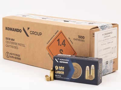 Komando Defense 9mm 115gr 1000 Rnd - $229.99 + Free Shipping