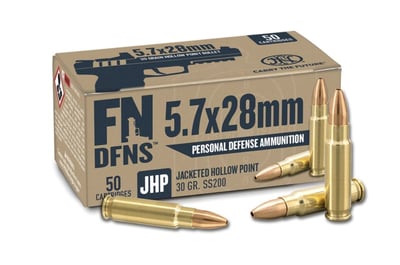 FN DFNS SS200 Personal Defense Handgun Ammunition 5.7x28mm 30gr JHP 1894 fps 500/ct Case - $309.99 