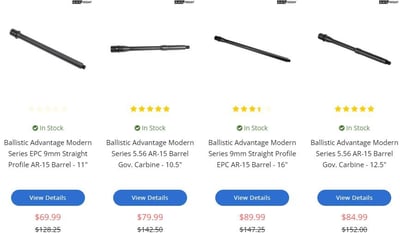 Ballistic Advantage AR15 Barrels On Sale from $69.99