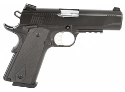 Tisas 1911 Carry 9mm 9+1 4.25" Black Cold Hammer Forged Barrel, Black Cerakote Serrated Steel Slide, Black Cerakote Steel Frame w/Accessory Rail & Beavertail, Black Overmolded Grips - $349.99 