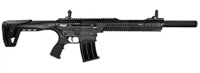 GForce GF25 AR-12 Style Semi-Auto Shotgun 12Ga 20" Barrel Black 5rd Mag Choke Tubes 3" Chambers Flip Up Sights - $199.99 