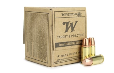 Winchester Target & Practice Service Grade 9mm 115 Grain FMJ 1000 Rnd Case - $218.69 + FREE Shipping after Code: "FSNow" 