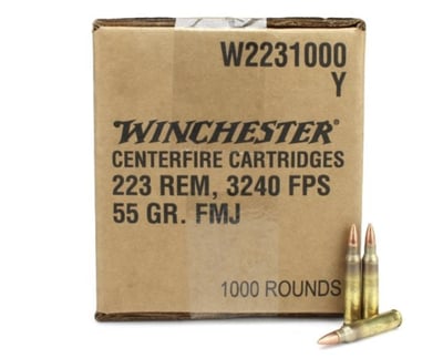 Winchester USA Lake City 223 Remington 55 Gr FMJ 1000 Rnd - $431.77 after code: 5PTODAY 