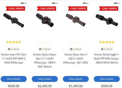 Vortex Optics Sale at Primary Arms - 25% Off with code "VORTEX"