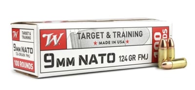 Winchester Target & Training 9mm NATO 124 Gr FMJ - $28.69