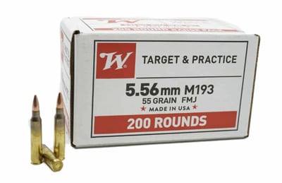 Winchester Target & Practice 5.56x45mm 55 Grain FMJ M193 800 Rnd - $369.99 