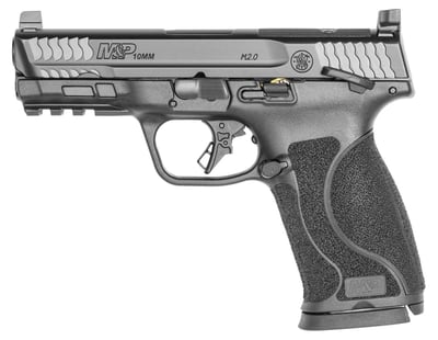 S&W M&P M2.0 Striker Fired Polymer Frame Full Size 10mm 4" Barrel Armornite Black Optic Height White 3 Dot Thumb Safety 2-15 Rnd Mags Optics Ready Slide - $499.99 (add to cart price) 