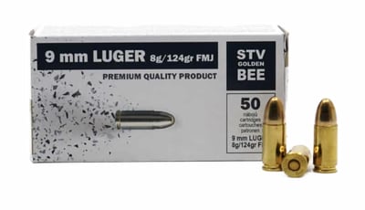 STV Golden Bee 9mm 124 Grain FMJ 1000Rnd - $239.99 with code GUNDEALS10 + Free Shipping
