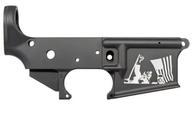 Anderson Manufacturing AR-15 Multi-Caliber Stripped Lower Receiver, Black Anodized Finish W/ Trump Fight Logo - $37.99 