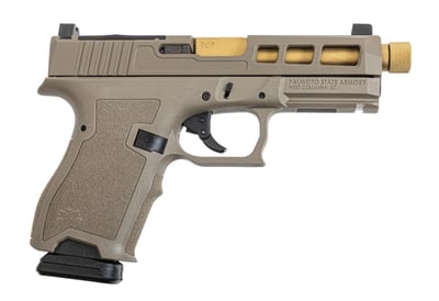 BLEM PSA Dagger Compact 9mm Pistol With SW1 RMR Slide & Gold Threaded Barrel, FDE - $269.99