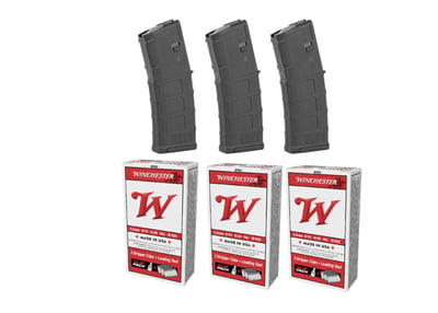 Package Deal - Winchester 5.56 On Stripper Clips With Tool (90 RDS) + 3 Gen 3 Magpul 30rd AR Mags - $100 (Free S/H)