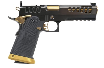 Watchtower Firearms Demolitia Elite 9mm 5" Barrel 20 Rounds Black / Gold - $4039.99 (grab a quote) ($19.99 S/H on Firearms / $15.99 Flat Rate S/H on ammo)