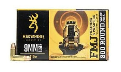 Browning 9mm Luger 115 Grain FMJ 1000 Rnd - $219 (Free S/H)