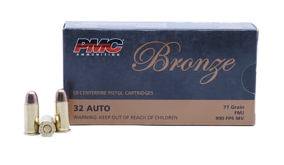 PMC Bronze 32 Auto 71 Grain FMJ 1000 Rnd - $422.56 with code GUNDEALS10