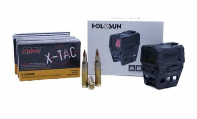 Bundle Deal: Holosun AEMS Red Dot Rifle Sight and 100 Rounds of PMC 5.56 - $429.99