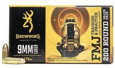 Browning 9mm Luger 115 Grain FMJ 1000 Rnd - $210 