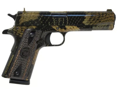 Iver Johnson 1911A1 Boa .45 ACP 5" Barrel 8 Rounds Checkered Wood Grips Black Boa Snakeskin Finish - $484.99 (add to cart price) 