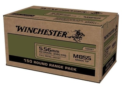 Winchester 5.56 62GR M855 150Rnd Rifle Ammo 150 Rounds - $75.95 