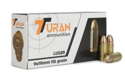 Turan 9mm 115Gr FMJ 1000 Rnd - $204.24  