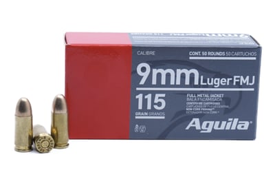 Aguila 9mm 115 Grain FMJ 1000 Rnd - $224.99