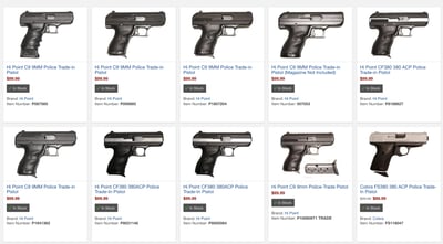 Used Hi-Point Handguns from $89.99 (Free S/H on Firearms)