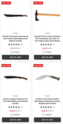 Select Condor Tools & Knives - Prices from $39 - Use code "FCCN25" to get 25% OFF!